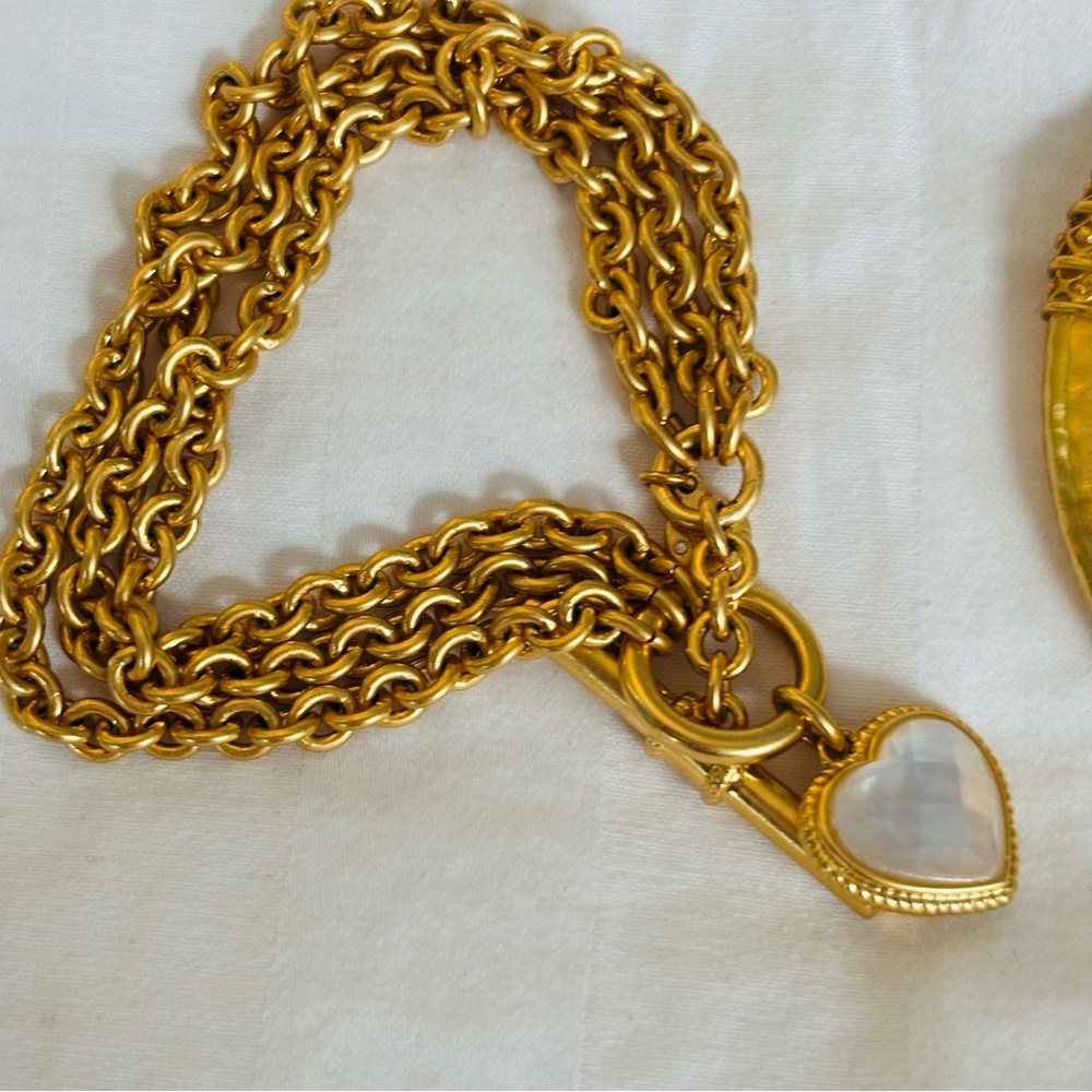 1 JULIE VOS BRACELETS. A CHAIN WITH CRYSTAL HEART.  BANGLE FOR SALE SEPARATELY